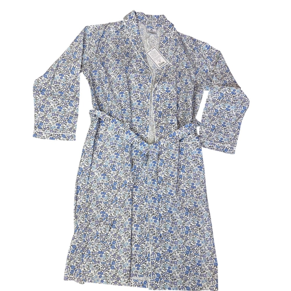 Petite Plume Girls Fleur d'Azur Floral Cotton Robe Blue Purple Size 11/12 NWT
